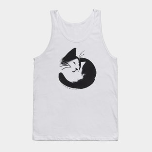 Cat sumi e art, japanese aesthetic Tank Top